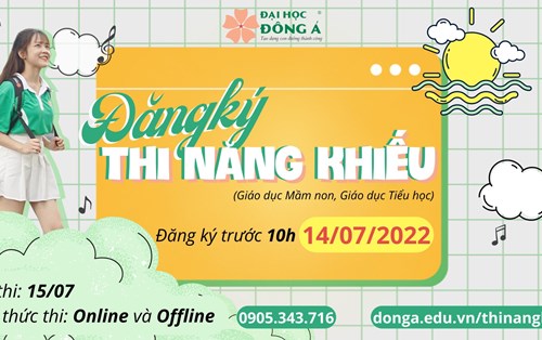 Thông báo thi năng khiếu hệ chính quy ngành Giáo dục Mầm non và Giáo dục Tiểu học (Đợt 1 - 2022)